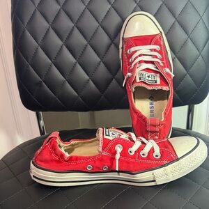 Converse Red Low Top Canvas Sneakers